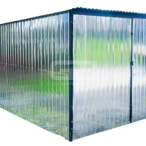 Garaż Blaszany - 3x5m - Brama Dwuskrzydłowa - Ocynk - Dach spad w tył GB129