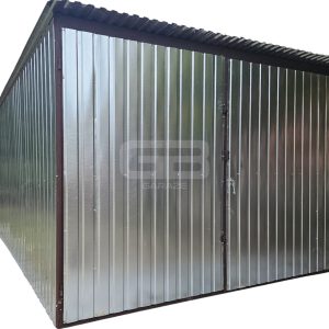 Garaż blaszany 3x4m - Brama - ocynk - Dach spad w tył GB135