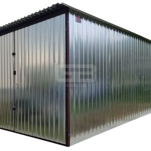 Garaż blaszany 3x4m Brama - ocynk - Dach  spad w tył GB136