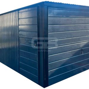 Garaż blaszany 3x5m - Brama uchylna - drzwi - antracyt - dach spad w tył GB145