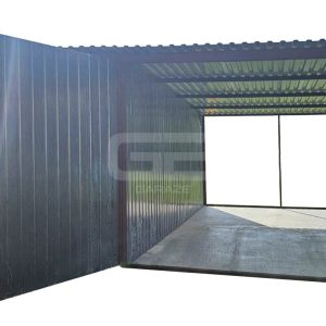 Garaż blaszany 3x5m + wiata 3x5 m - wolnostojący - antracyt - spad w tył GB147