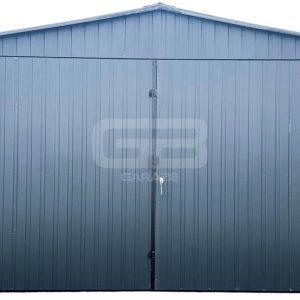 Garaż blaszany 4x5 Brama + okno Antracyt  Dach dwuspadowy GB161