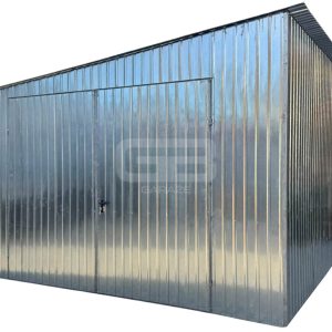 Garaż blaszany 4x5m - brama dwuskrzydłowa - ocynk - spad w bok GB162