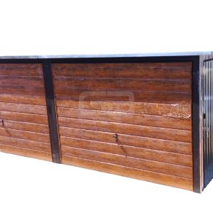 Garaż blaszany 6x6 2x Brama + drzwi + 2x okno - ocynk - spad w tył -  pod ocieplenie GB179