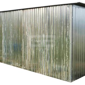 Blaszany garaż 3×5 m II gat. – garaż budowlany – wolnostojący – brama – dach spad w tył GB109