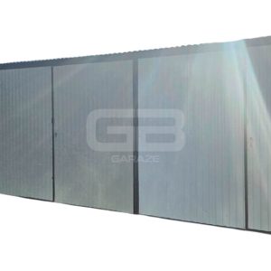 Rząd garaży 12x6m wolnostojcy - spad w tył - brama dwuskrzydłowa GB190