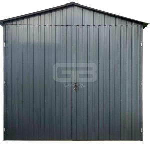 Garaż blaszany 2,5x5m - brama dwuskrzydłowa - wolnostojący - antracyt dach dwuspadowy GB130 (Kopia)