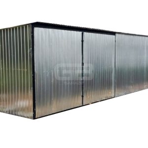 GARAŻ BLASZANY RZĄD 17,5m x 5m - spad tył 4x Brama ocynk GB188