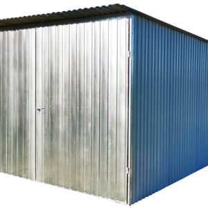 Garaż blaszany 3x5m II gat. - blaszak na budowę - wolnostojący - brama - dach spad w tył GB123